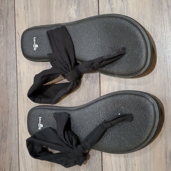 Sanuk sandals flip flop flats shoes sz 8 - Picture 3 of 9